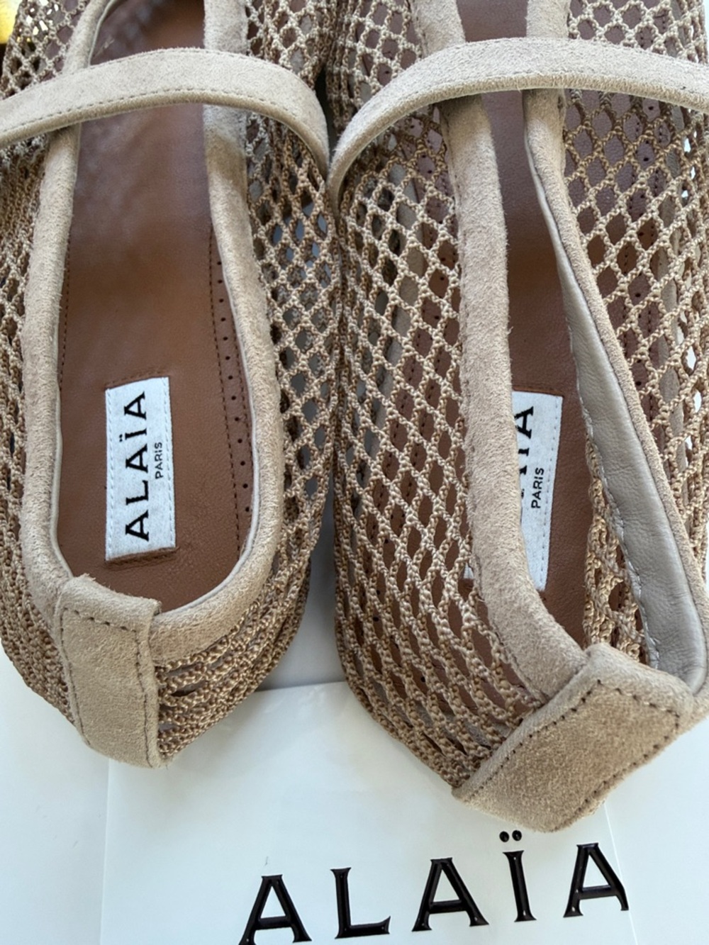 ALAÏA BALLET FLATS IN FISHNET Size 38 NWOB - Picture 8 of 9